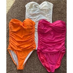 Relleciga Women Large Multicolor One Piece Swimsuit Lot of 3 EUC
